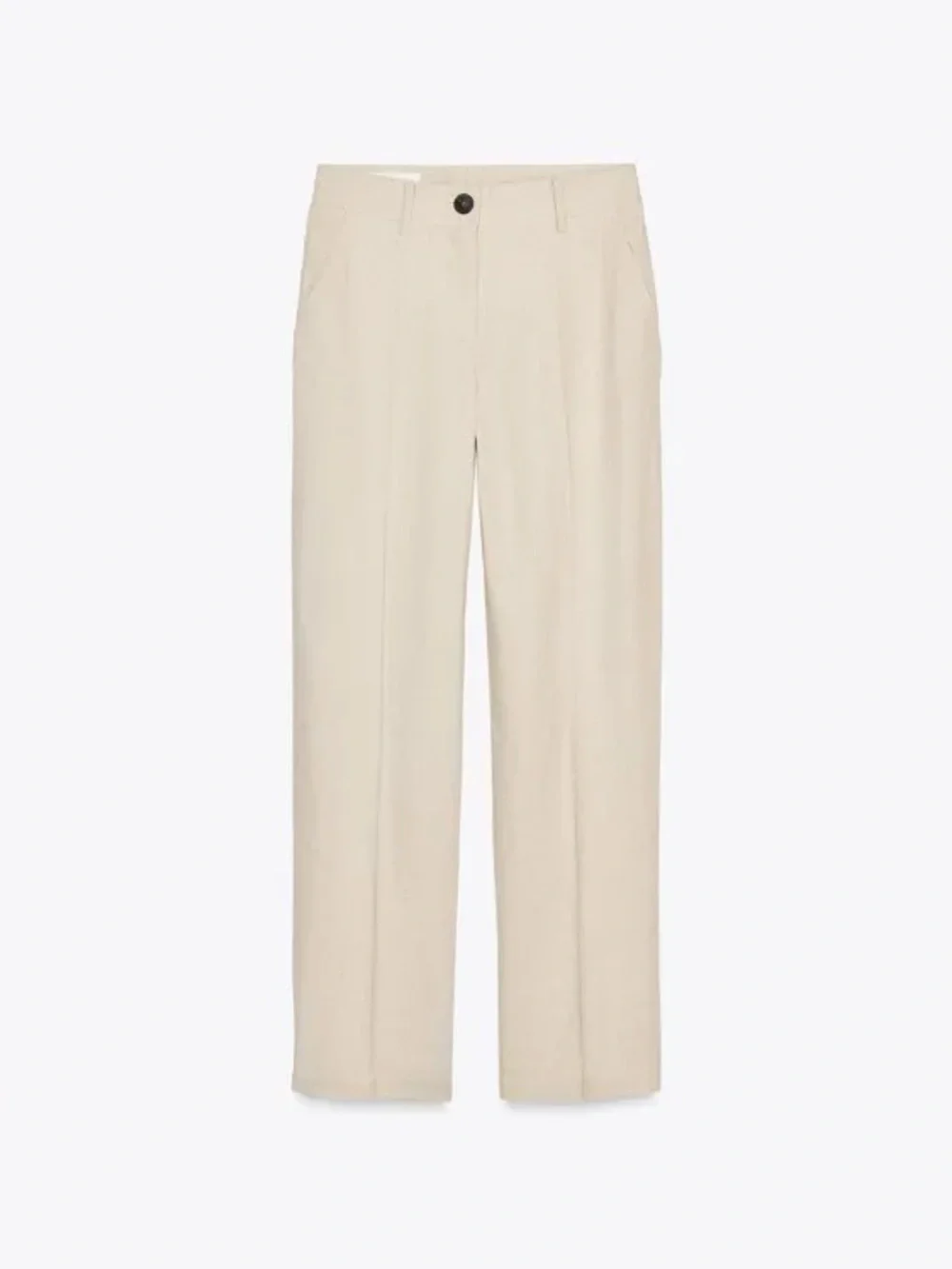 ZARA linen blend straight-leg trousers